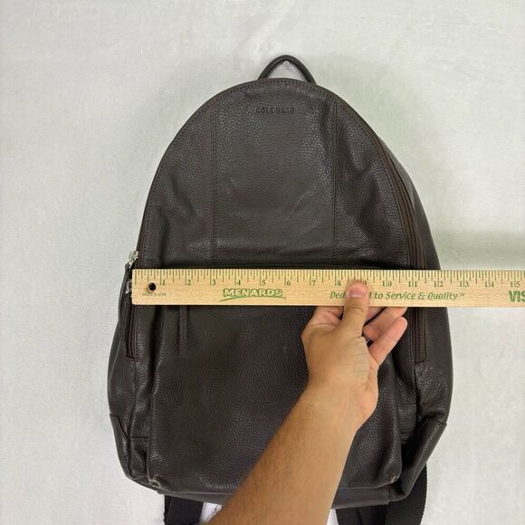 Cole Haan Brown Pebbled Leather Backpack - Picture 8 of 15